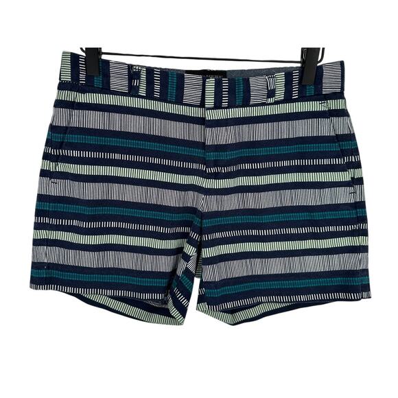 Banana Republic Striped Chino Shorts Blue Black Mid-Rise Summer Casual Vacay 2 - Picture 1 of 7